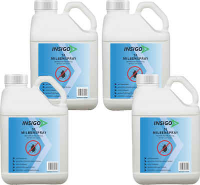 INSIGO Insektenspray Anti Milben-Spray Milben-Mittel Ungezieferspray, 20 l, auf Wasserbasis, geruchsarm, brennt / ätzt nicht, mit Langzeitwirkung