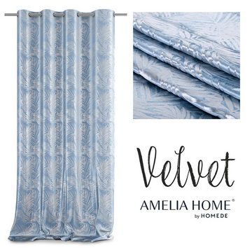 Vorhang Vorhang Silverleaves mit Ösen Aufhängung, AmeliaHome, Ösen (1 St), blickdicht, Ösenvorhang, blickdicht, pflegeleicht, langlebig & elegant