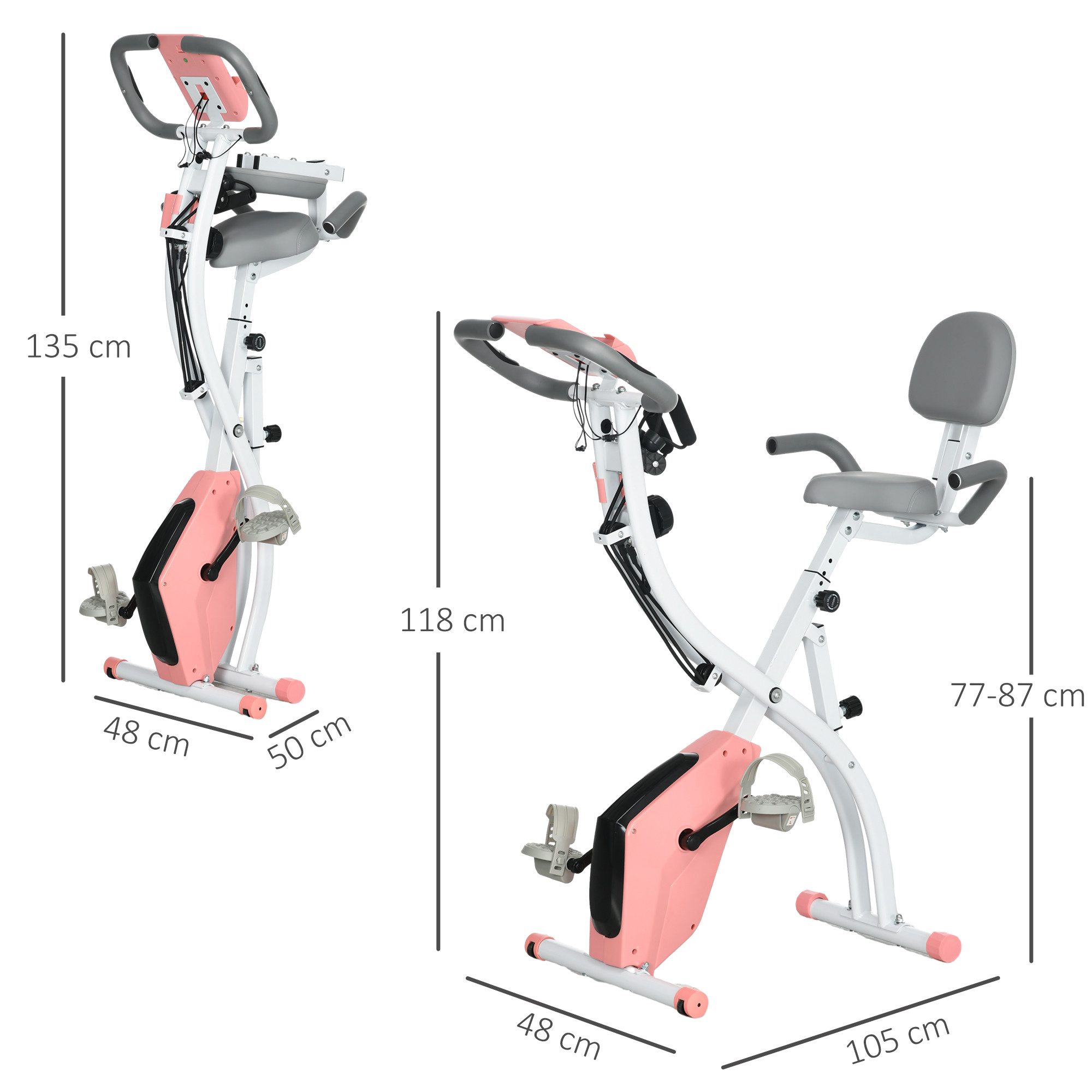 HOMCOM Heimtrainer Fahrradtrainer mit LCD Display