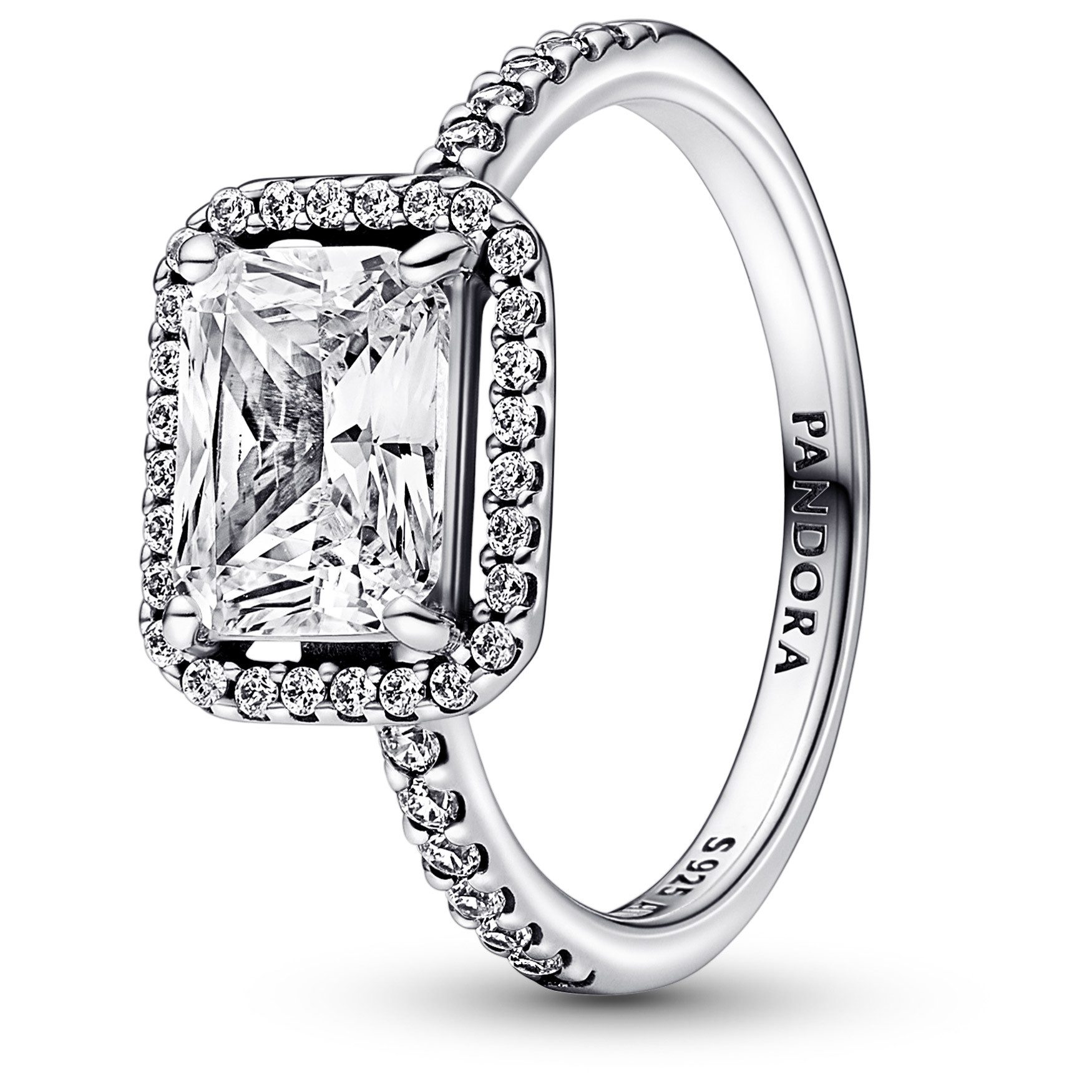Pandora Silberring Damen-Silber Rechteckiger Funkelnder Heiligenschein günstig online kaufen