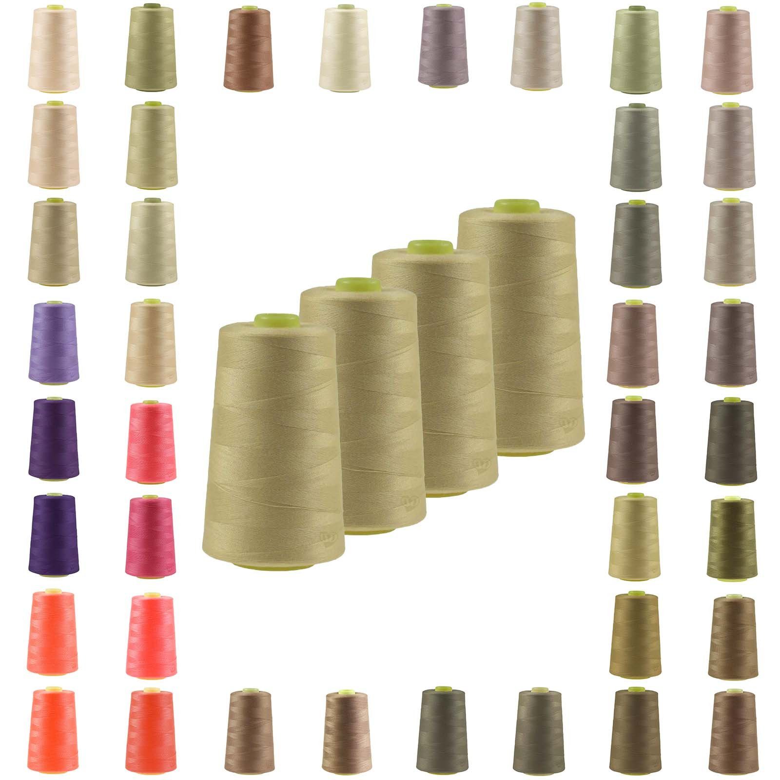 Thumbnail - maDDma 4 x 4572m Qualitäts Overlockgarn Nähgarn Polyester Overlockgarn, 4 m, A698 olivgelb