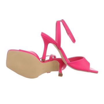 Ital-Design Damen Abendschuhe Party & Clubwear Sandalette Pfennig-/Stilettoabsatz Sandalen & Sandaletten in Pink