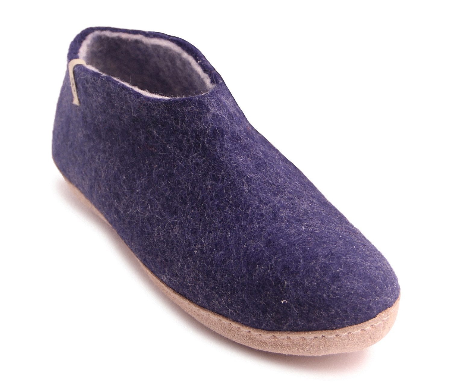 Egos Unisex Filzschuh mit Ledersohle Hausschuh