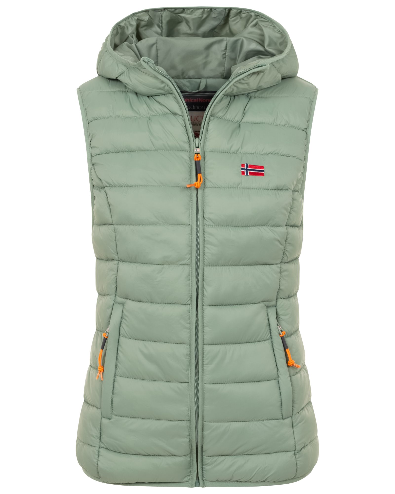 Geographical Norway Steppweste Damen Steppweste mit Kapuze Frühlings sportlich Übergangs Weste Herbst