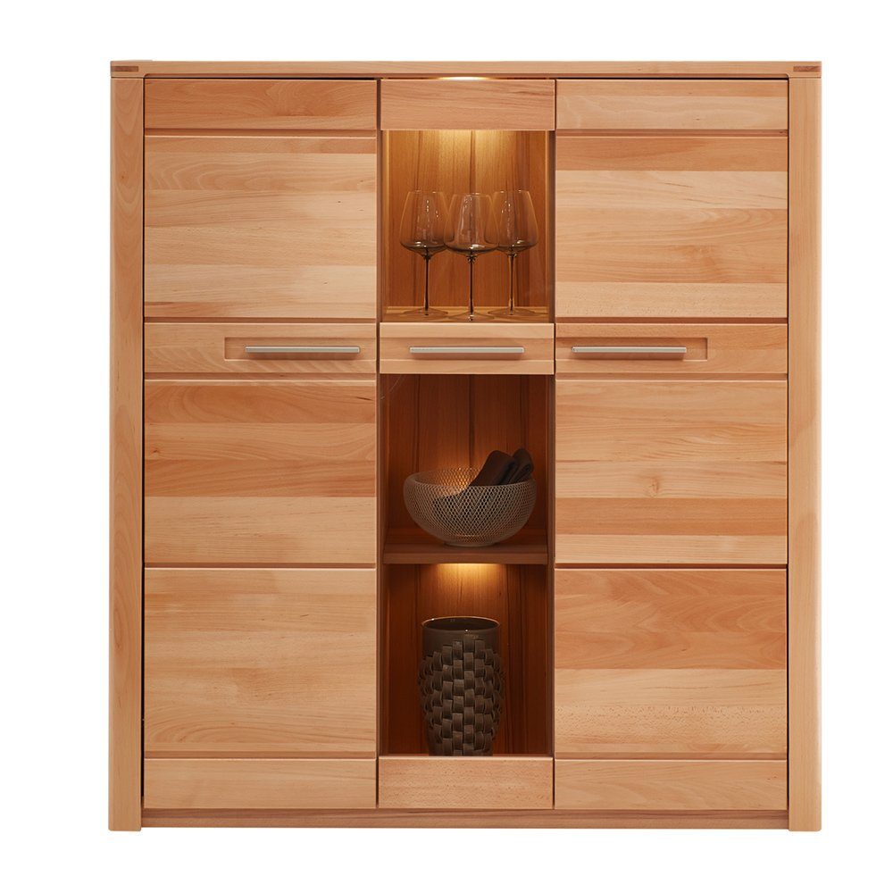 Lomadox Highboard NEWTON-36, Front Kernbuche massiv, günstig online kaufen
