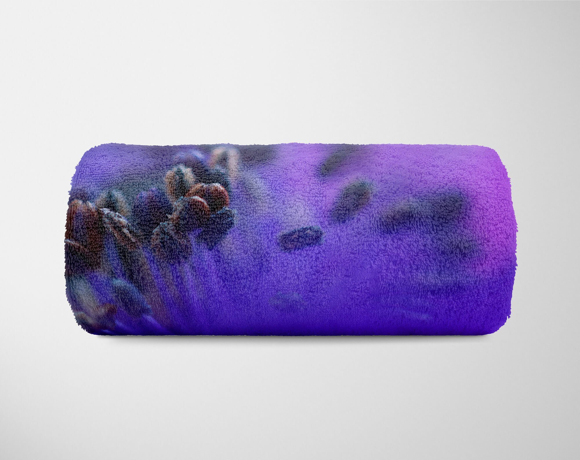 Sinus Art Handtücher Baumwolle-Polyester-Mix (1-St), Fotomotiv mit Nahauf, Strandhandtuch Blüte Handtuch Blaue Kuscheldecke Handtuch Saunatuch