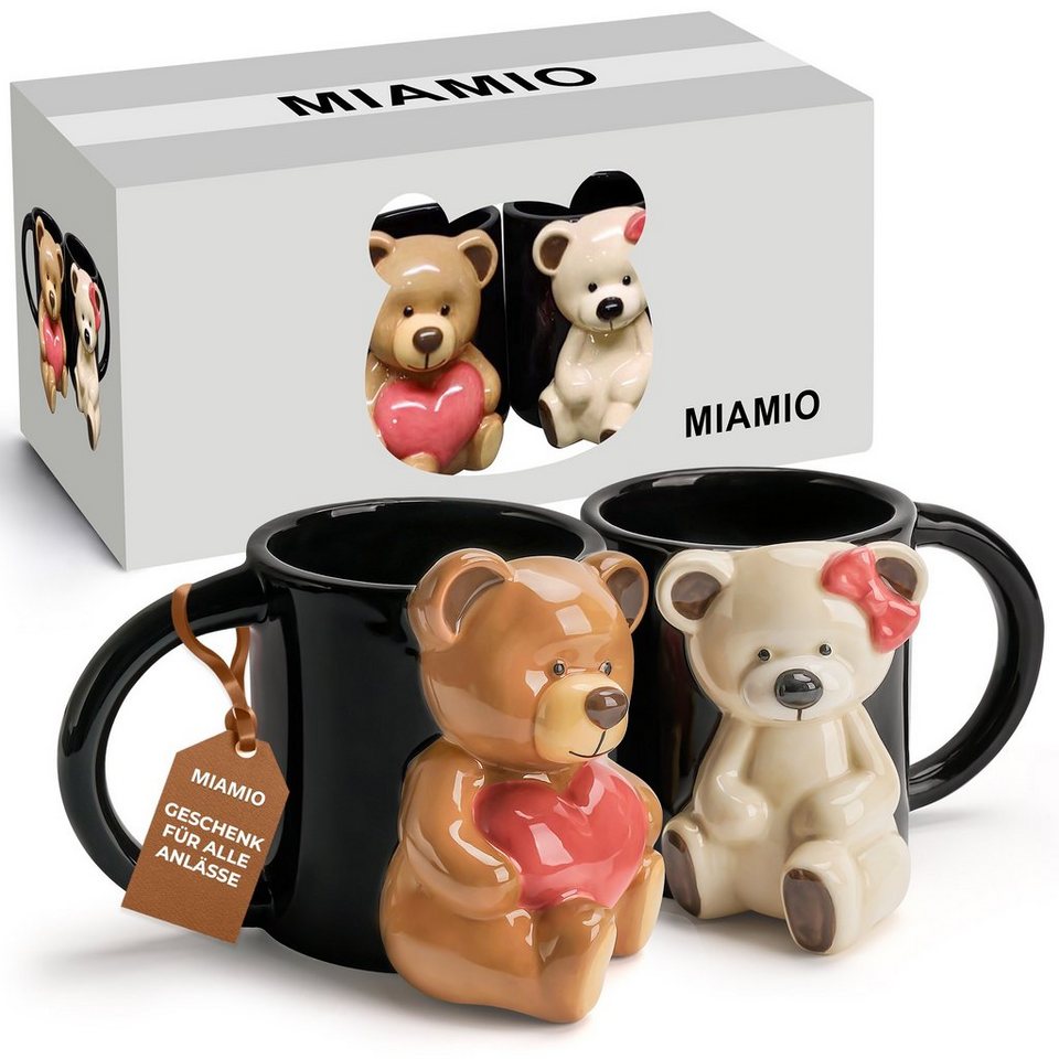 MiaMio Tasse 3D-Bär, 350 ml, 2-tlg., Keramik