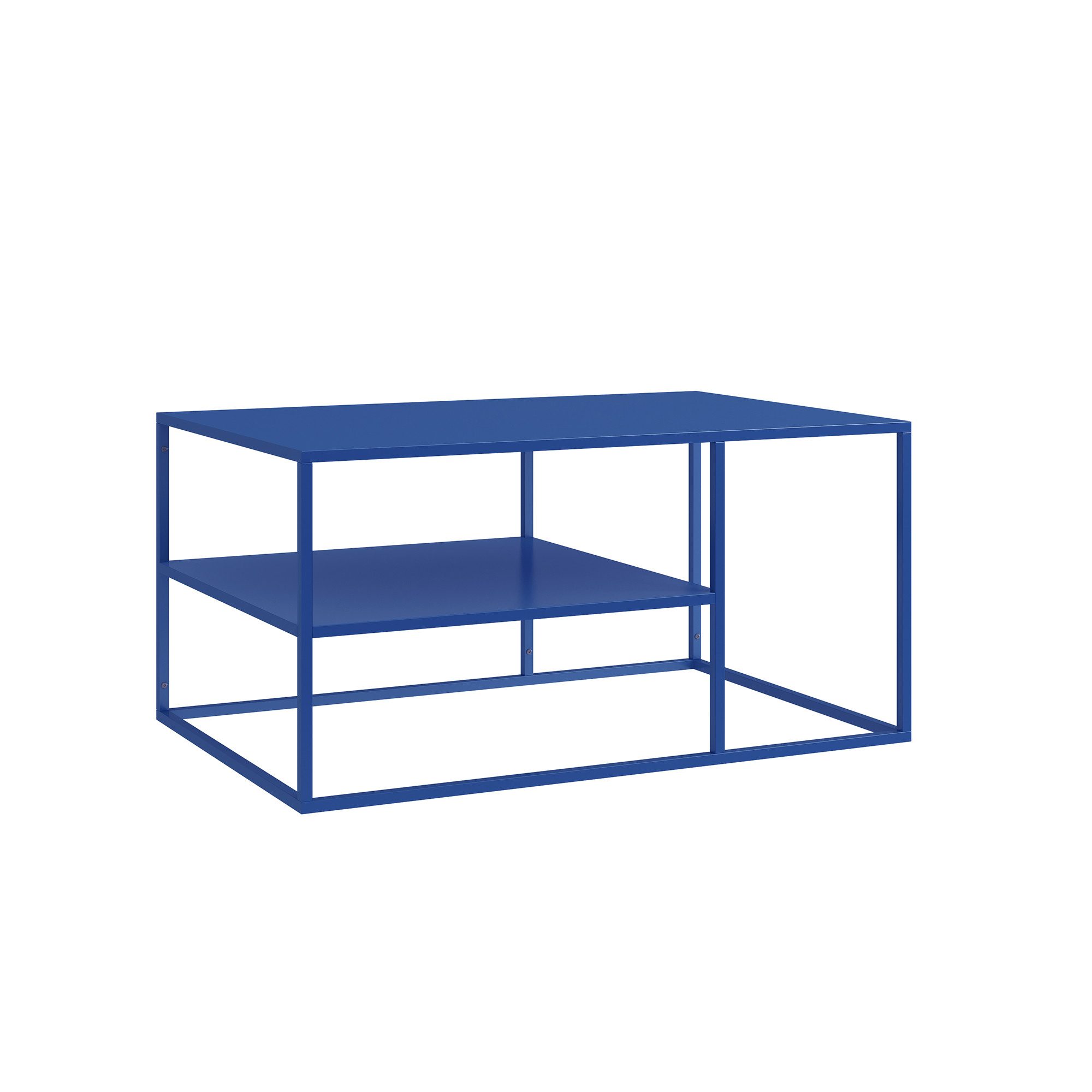 en.casa Couchtisch, »Solund« Beistelltisch Stahl 45x90x60 cm Dunkelblau