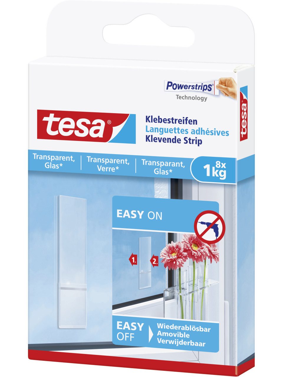 tesa Klebehaken tesa Klebestreifen Traglast 1 kg, 8 Stück