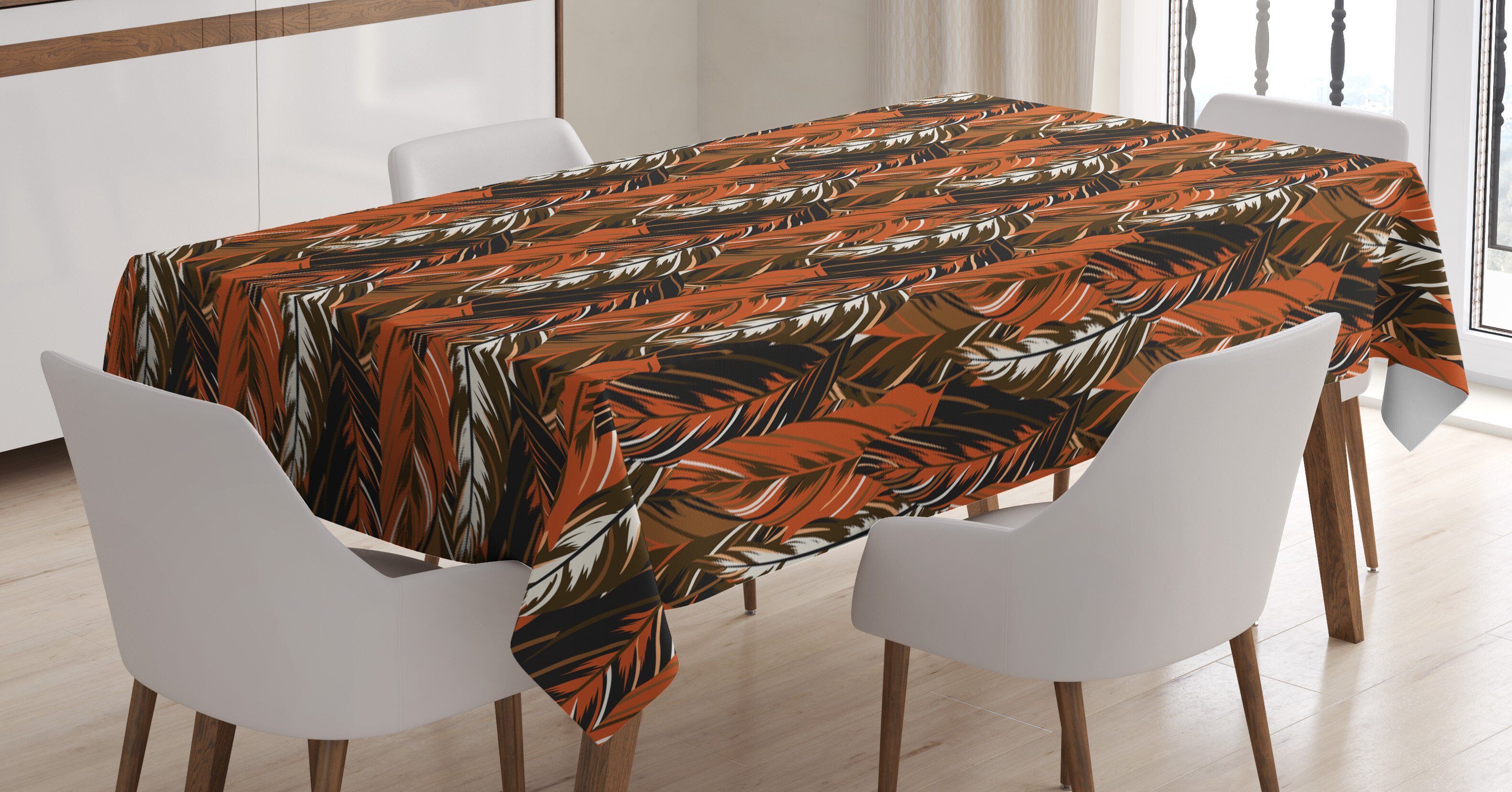 Abakuhaus Tischdecke Farbfest Waschbar Für den Außen Bereich geeignet Klare Farben, Burnt Orange Herbst-Farben-Blätter