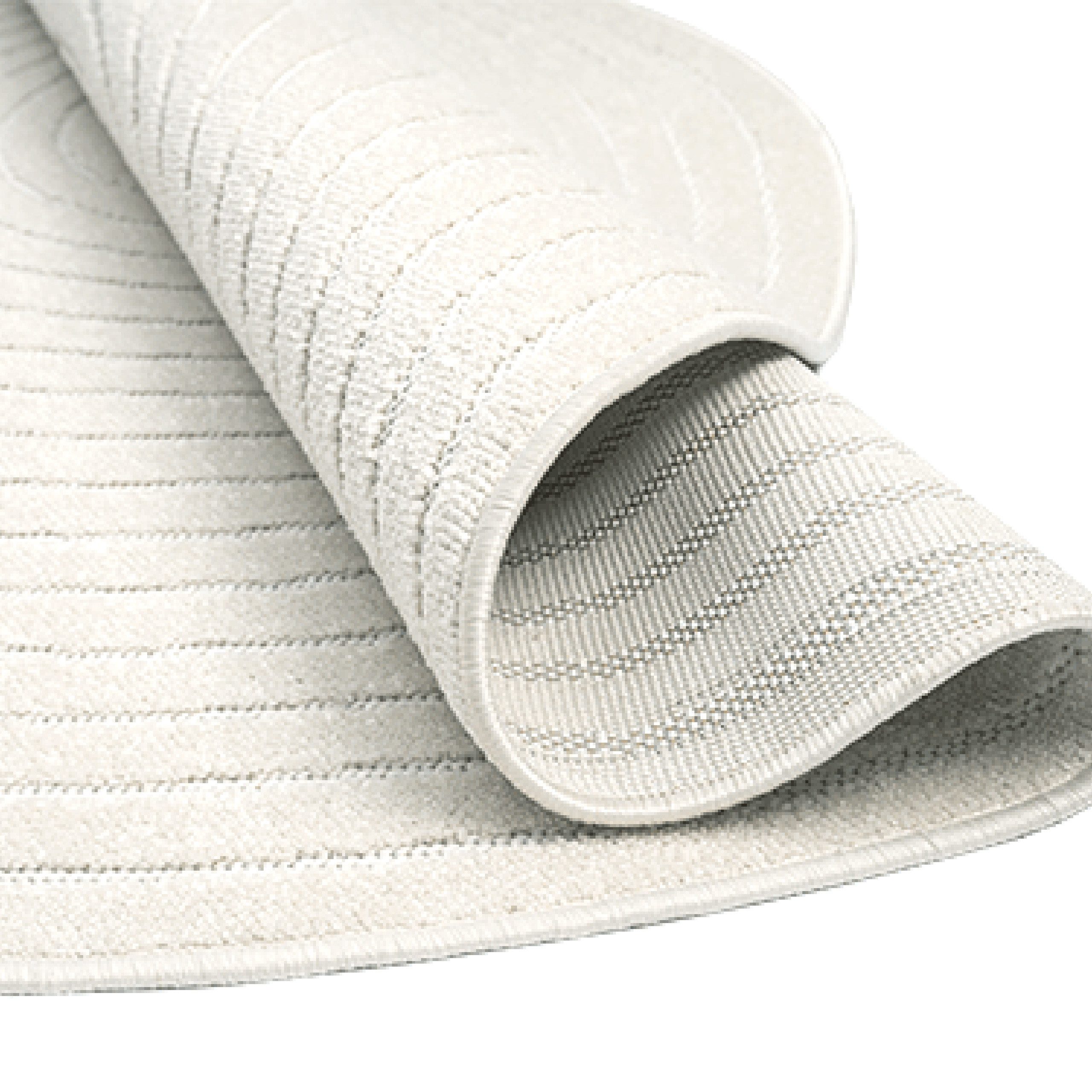 TeppichHome24 Outdoorteppich Waschbarer In- & Outdoor Teppich, Rund in creme, rund, Höhe: 5 mm