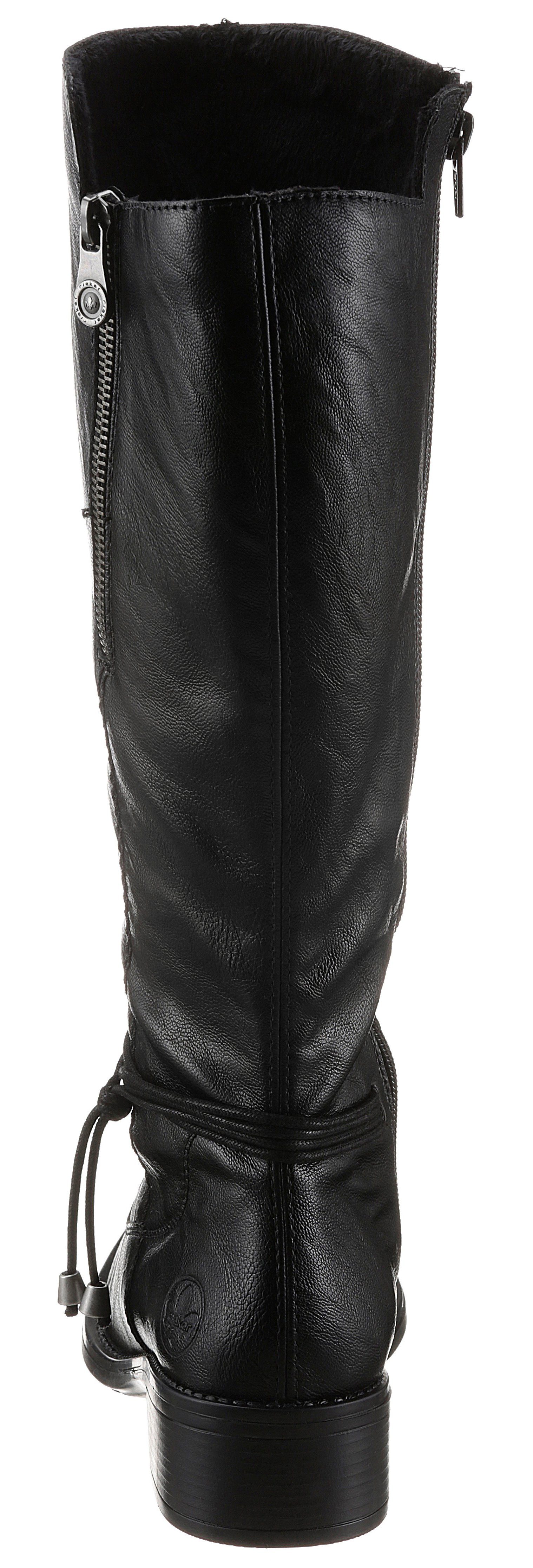 Rieker Reißverschlussstiefel, Langschaftstiefel, Blockabsatz, Vario-Schaft und 2 Reißverschlüssen