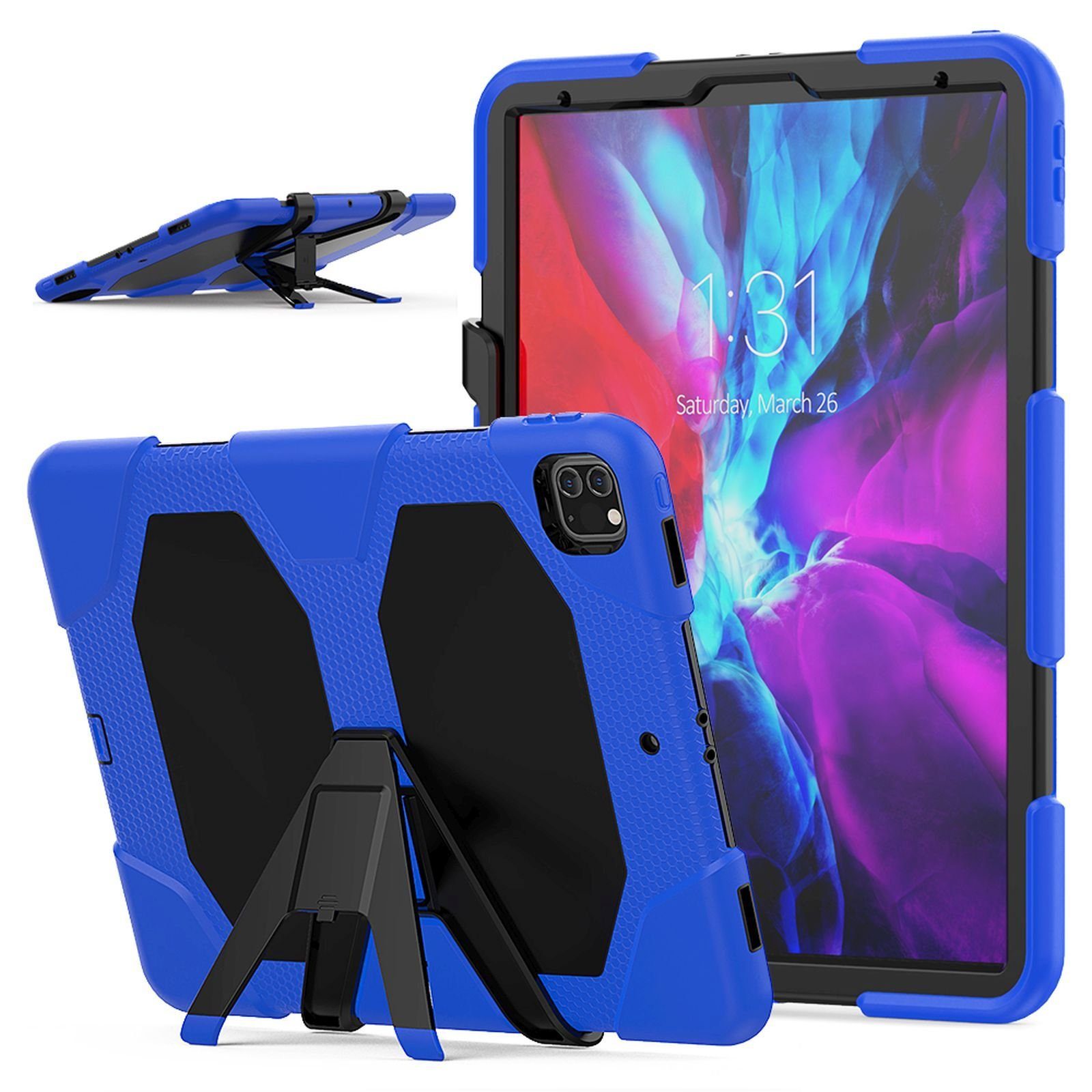 Lobwerk Tablet-Hülle Schutzhülle für Apple iPad Pro 12.9 202020/2021 20 12,9 Zoll, Sturzdämpfung, Aufstellfunktion, Outdoor
