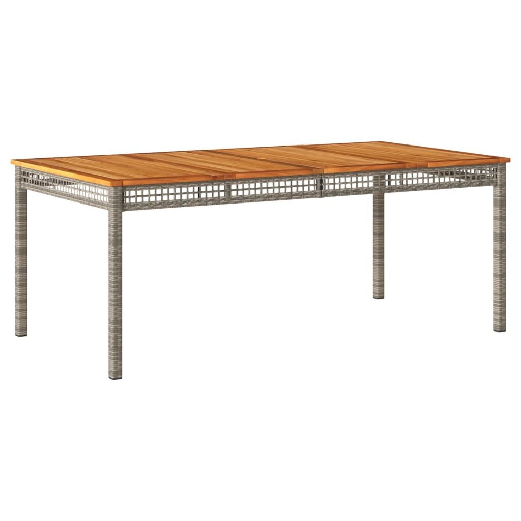 vidaXL Gartentisch 180 x 90 x 75 cm Gartentisch Grau 180x90x75 cm Polyrattan Akazienholz