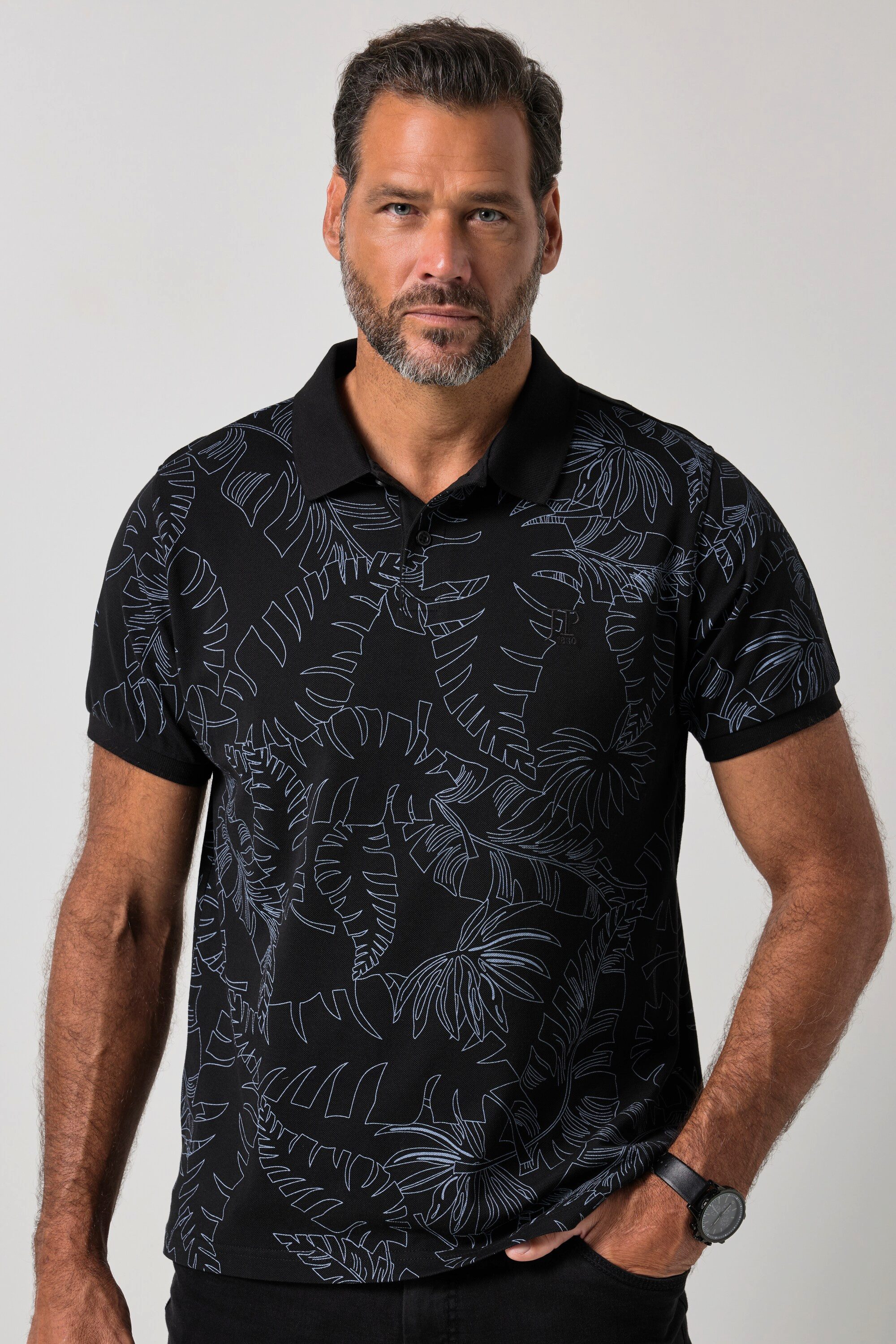 JP1880 Poloshirt Poloshirt Halbarm Piqué Alloverdruck bis 8 XL
