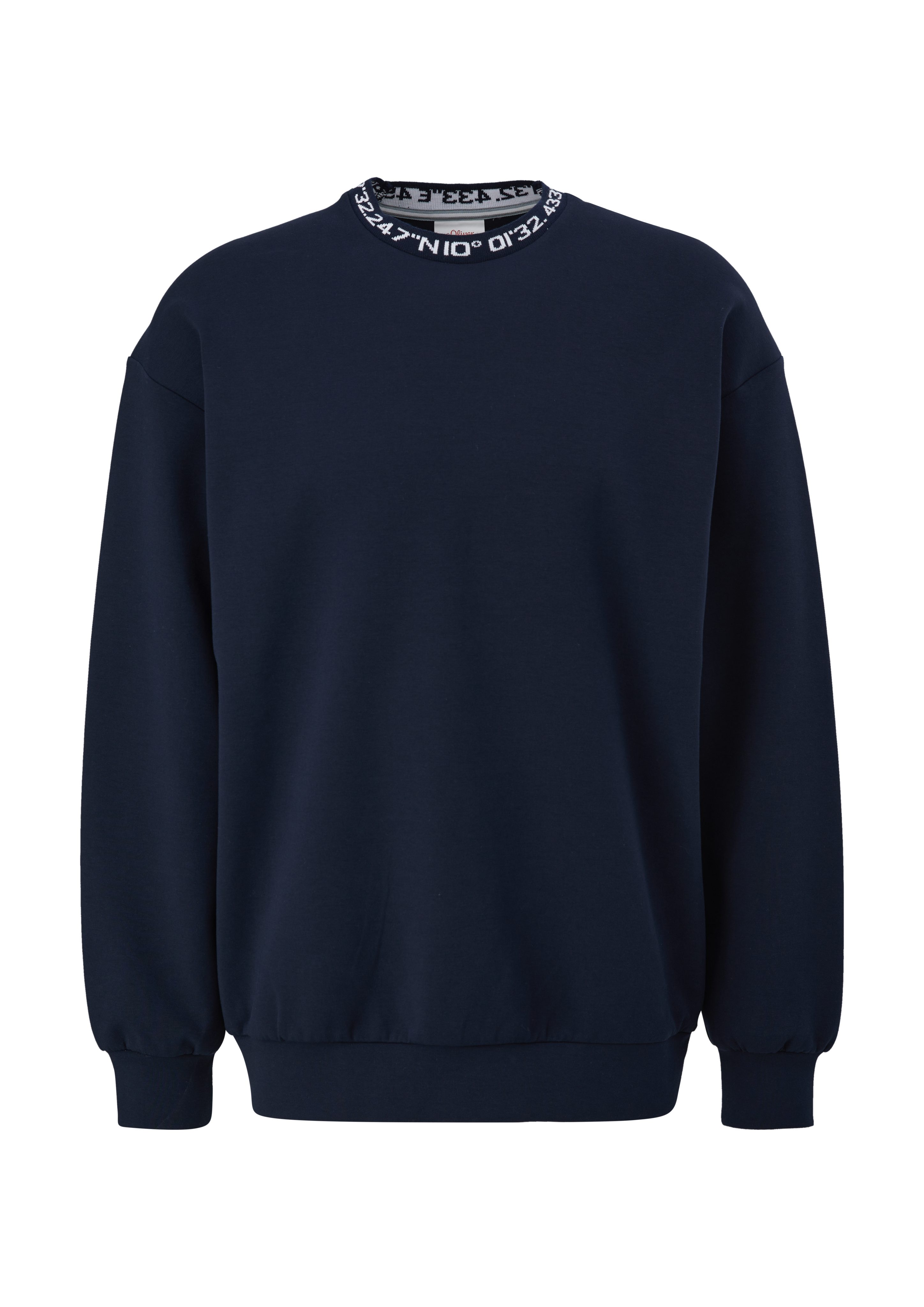 s.Oliver Sweatshirt Sweatshirt aus Baumwollmix Logo, Rippblende