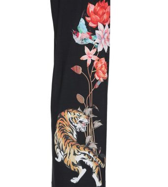 Sarah Kern Jerseyhose Stoffhose figurumspielend mit Blossom Tiger-Druck