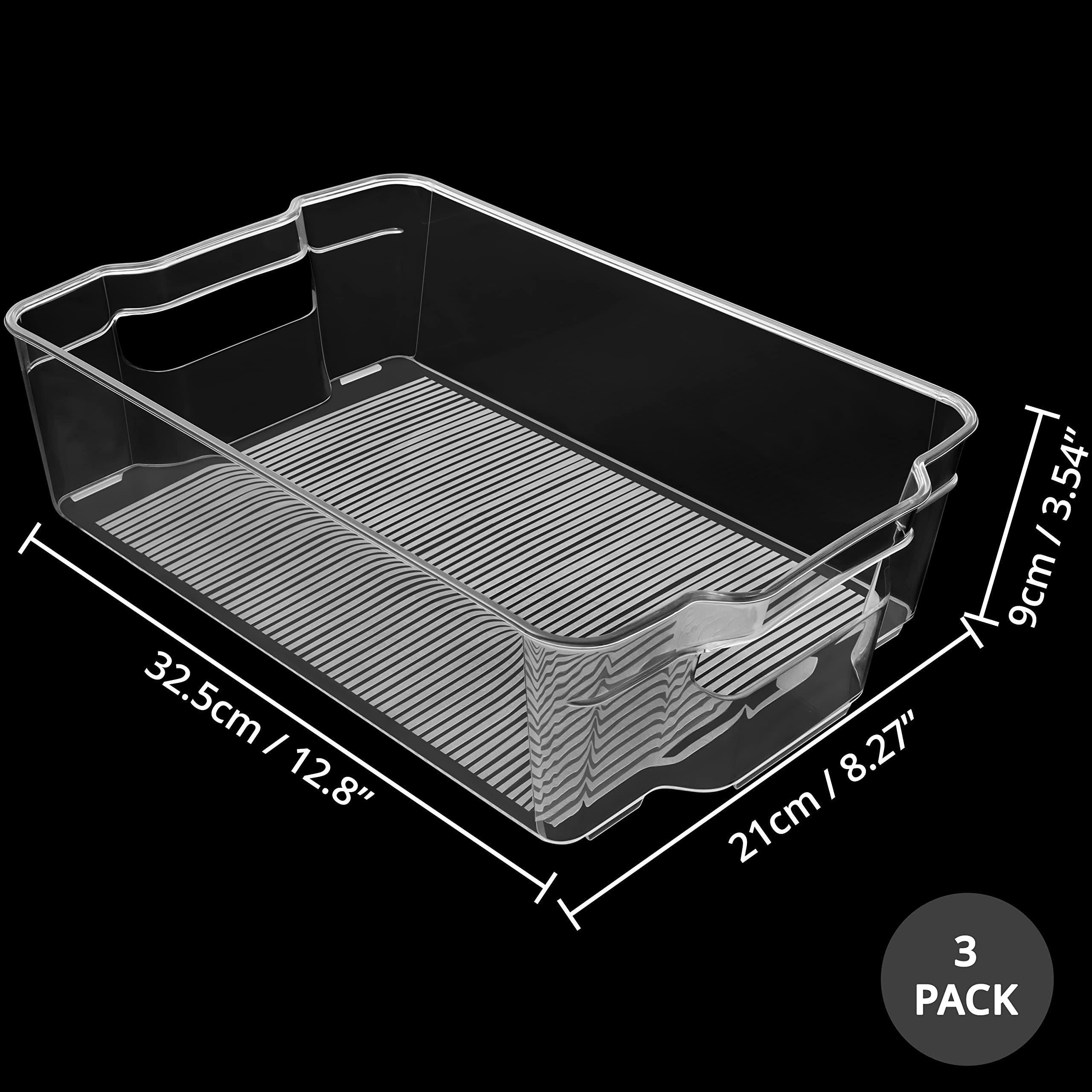 Kurtzy Aufbewahrungsbox Kurtzy 3er Aufbewahrungsboxen 32,5 cm, transparent