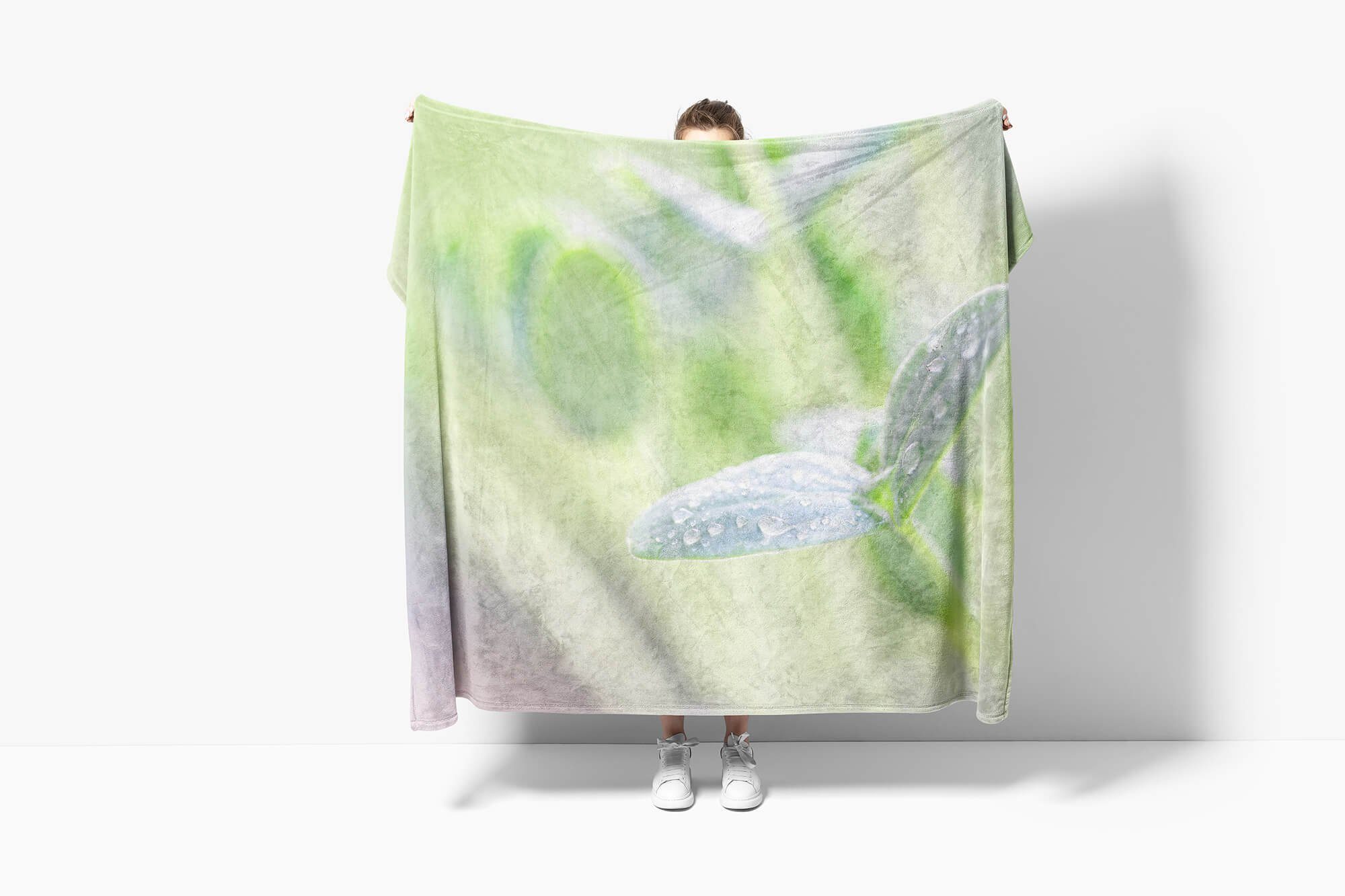 Baumwolle-Polyester-Mix mit Sinus Handtücher Saunatuch Blume Handtuch Art (1-St), Fo, Fotomotiv Strandhandtuch Kunstvoll Handtuch Kuscheldecke