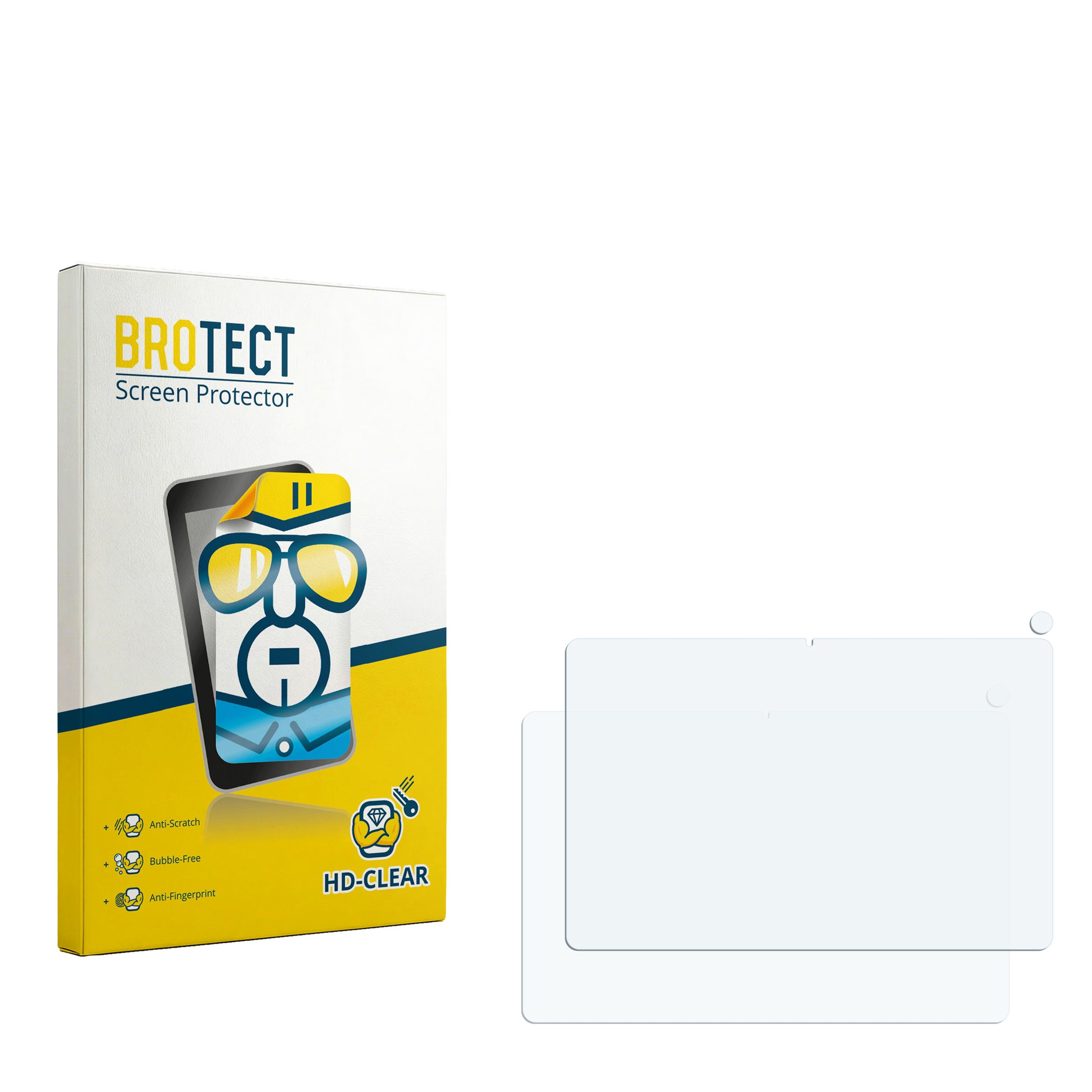 BROTECT Displayschutzfolie Schutzfolie für Lenovo Tab K12 ZAGJ0153SE (Display+Kamera), 2 Stück, Displayschutz Schutz Folie Klar Transparent