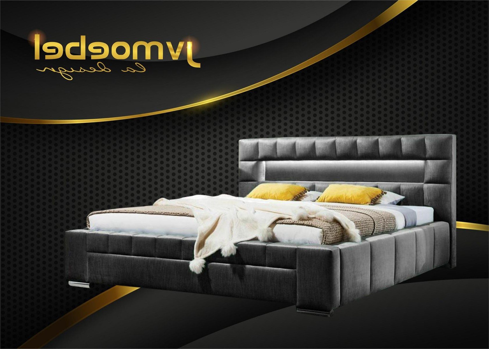 Xlmoebel Polsterbett Bett mit LED Beleuchtung im modernen Design für Schlafzimmer (1-tlg., Polsterbett mit LED-Beleuchtung), Made in Europa