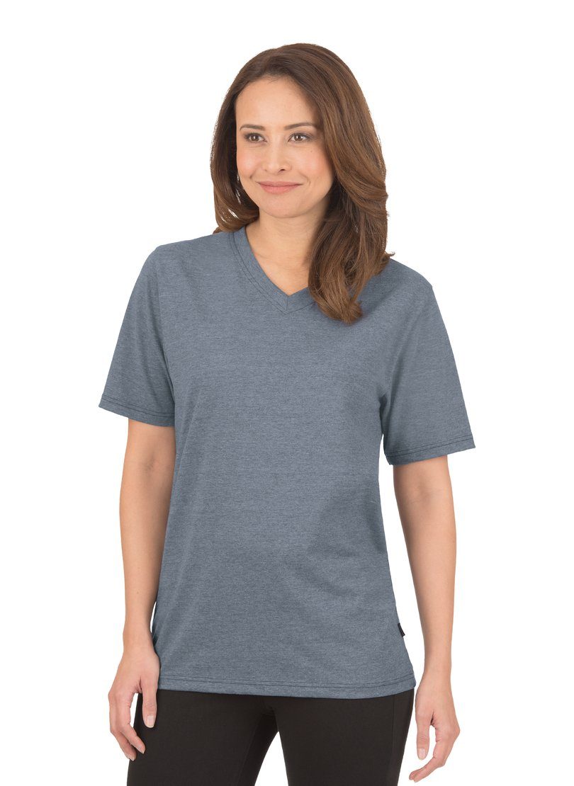DELUXE Schnitt T-Shirt TRIGEMA Baumwolle, Trigema Klassischer V-Shirt Unisex