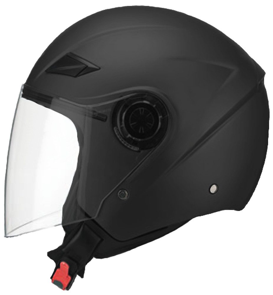 Motorradhelm Jethelm 702 matt schwarz Helm Gr. L