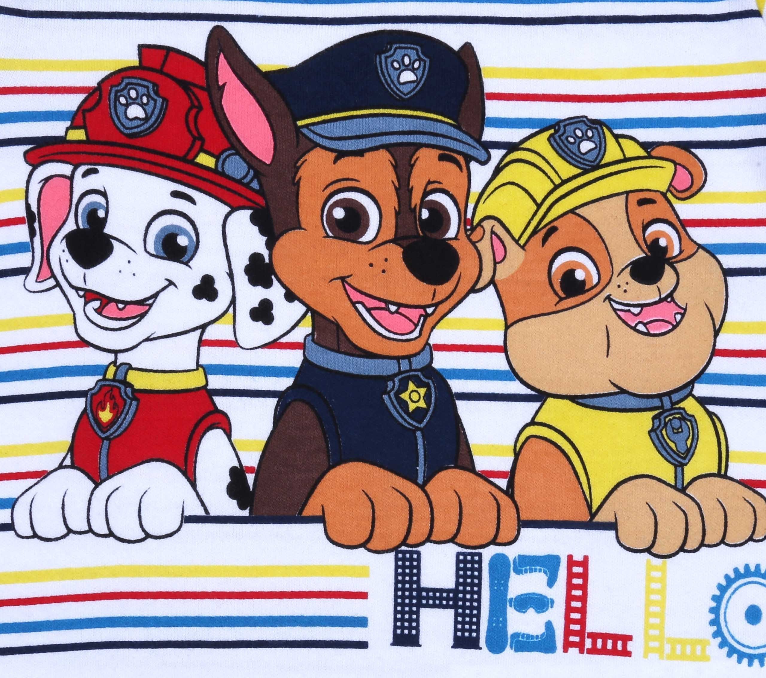 PAW PATROL Body Weißer Strampler/Baby-Body, bunt gestreift Paw Patrol 6 Monate