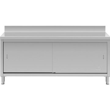 Royal Catering Arbeitstisch Arbeitsschrank Aufkantung Edelstahl 180 x 60 cm Edelstahltisch