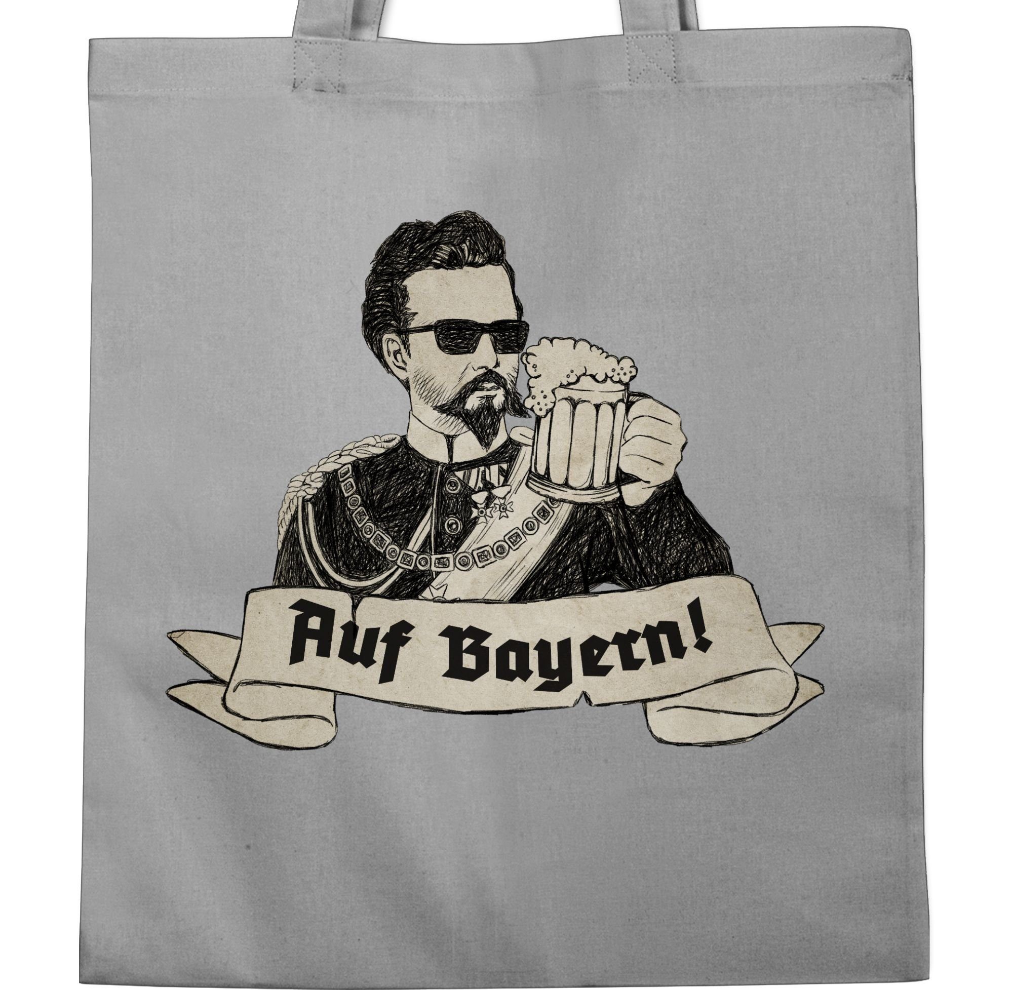 - Bayern Ludwig König Shirtracer Umhängetasche Auf Hellgrau 1 Oktoberfest Mode Prost, für Tasche Bayern
