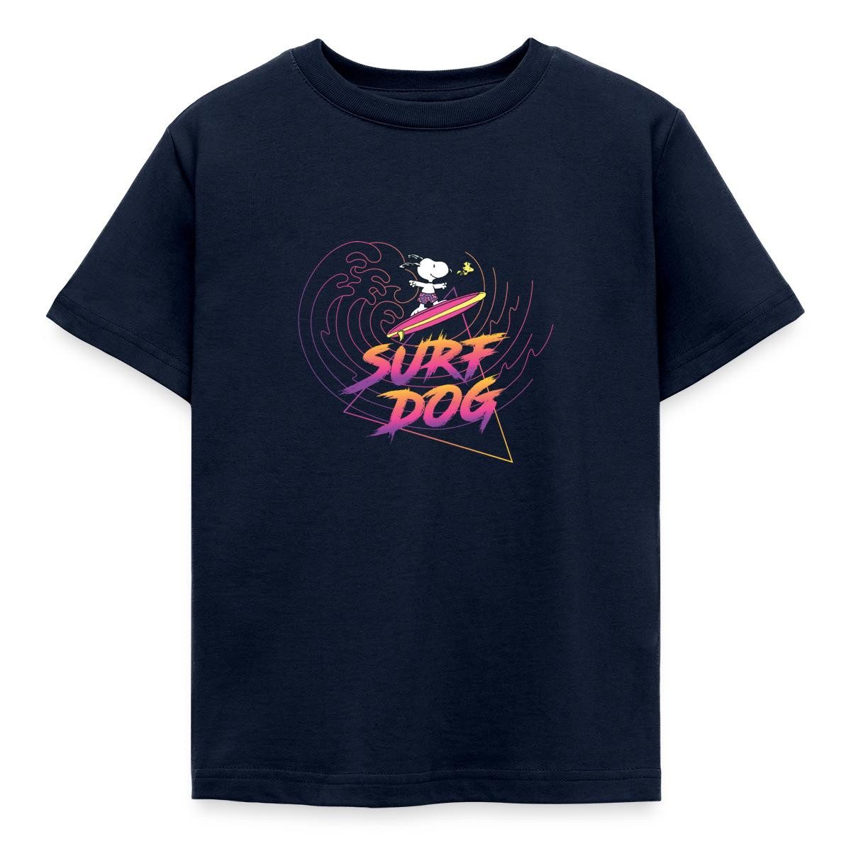 Spreadshirt T-Shirt Peanuts Snoopy Urlaub Cool Surfen Strand Kinder T-Shirt (1-tlg) Fällt klein aus. Wir empfehlen, eine Größe größer zu bestellen.