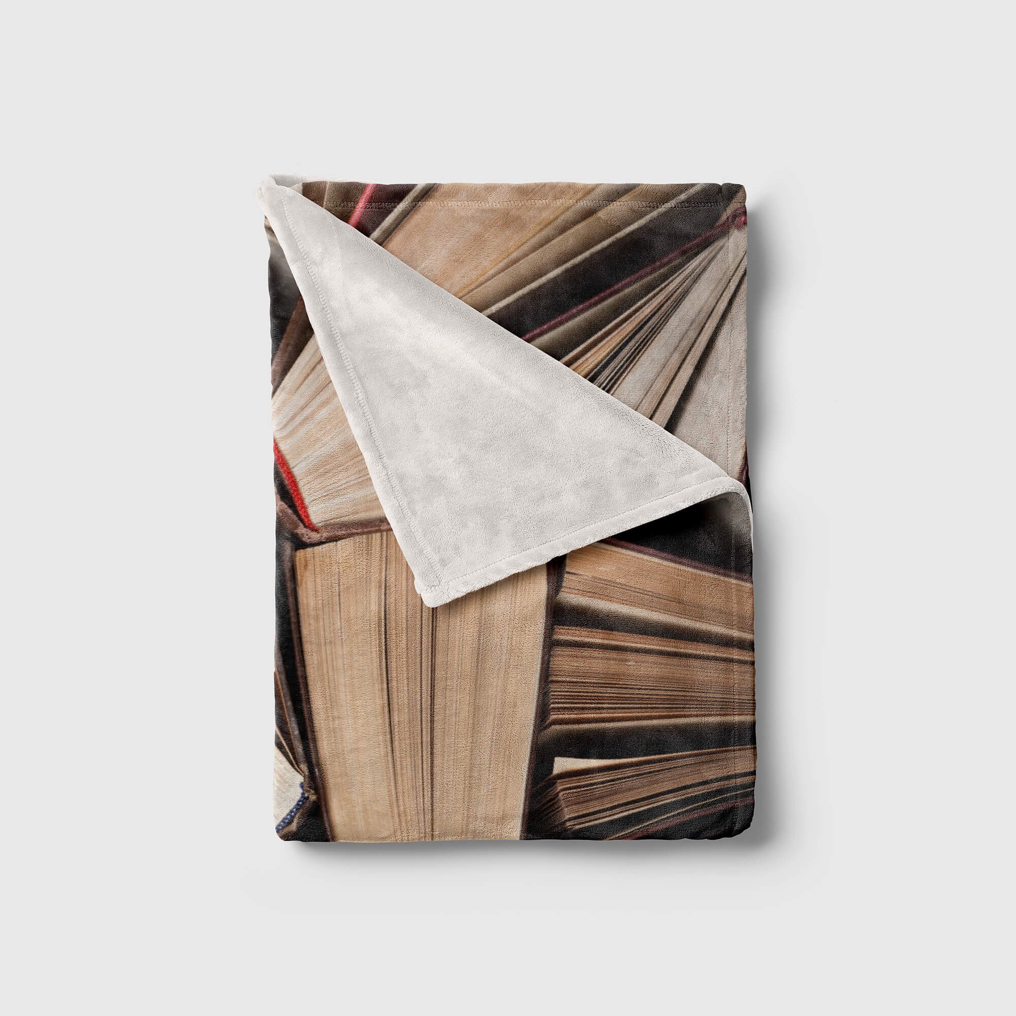 Handtuch Handtücher Art Handtuch Bücher Sinus (1-St), Kuscheldecke Saunatuch Baumwolle-Polyester-Mix Strandhandtuch Bücherstape, Fotomotiv mit