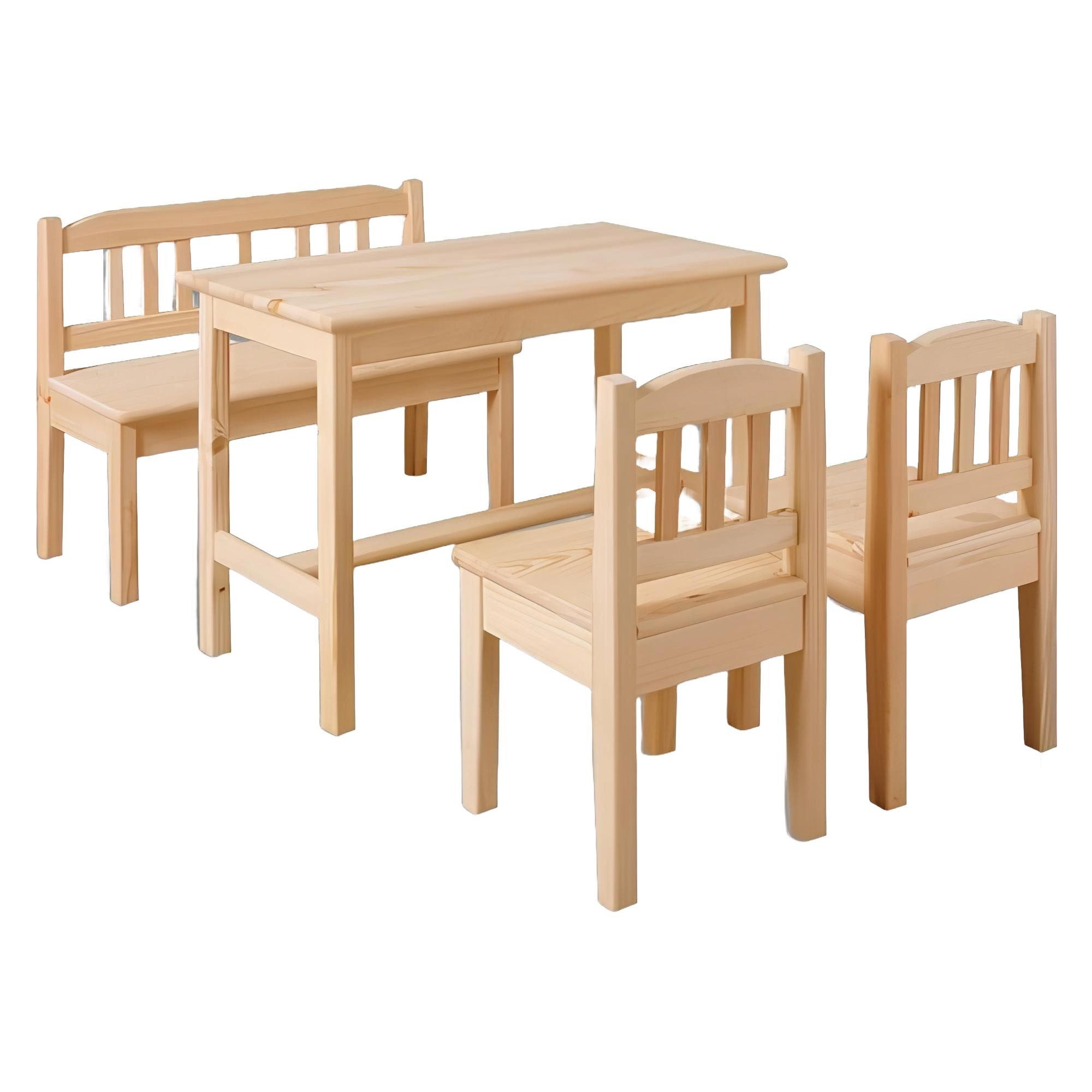 Xlmoebel Essgruppe Kinderstuhl und Tisch Set für Kinderzimmer 4-teilig Kinder Sitzgruppe, Hergestellt in Europa