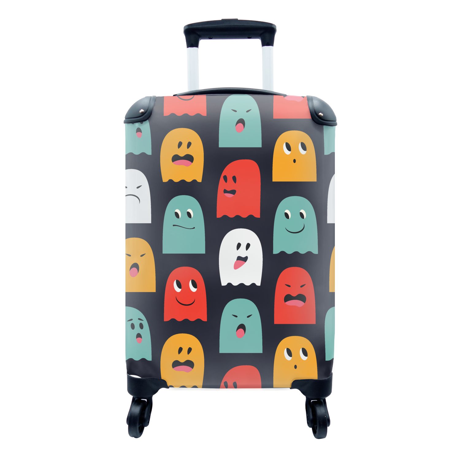4 - Reisetasche Handgepäck Reisekoffer - Spiele Muster Jungen mit Pacman Rollen, Ferien, - MuchoWow Geist Handgepäckkoffer - rollen, Kinder - Trolley, Kinder, für -