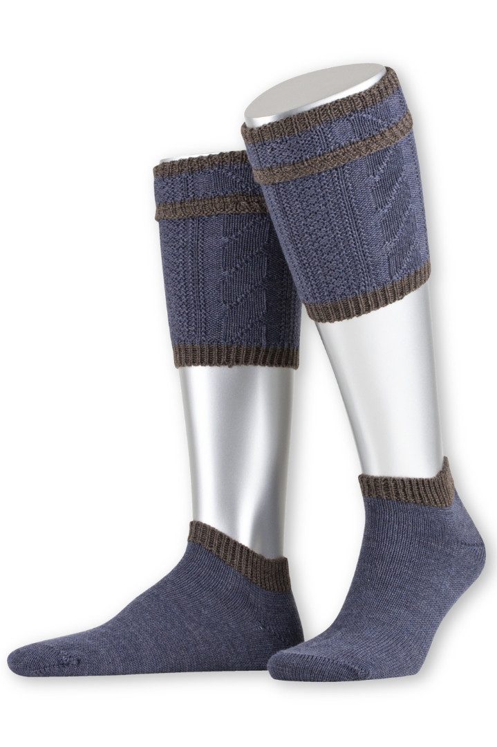 Lusana Trachtensocken Loferl - L479T - beigemeliert/braun, jeans/braun