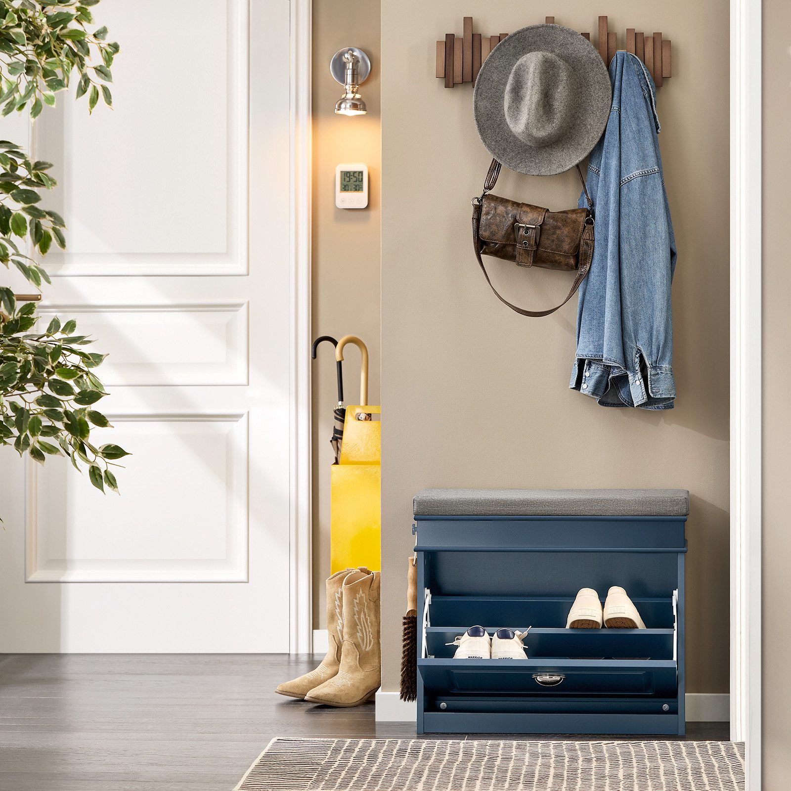 SoBuy Schuhkipper FSR82, Schuhregal schmal, Sitzbank günstig online kaufen