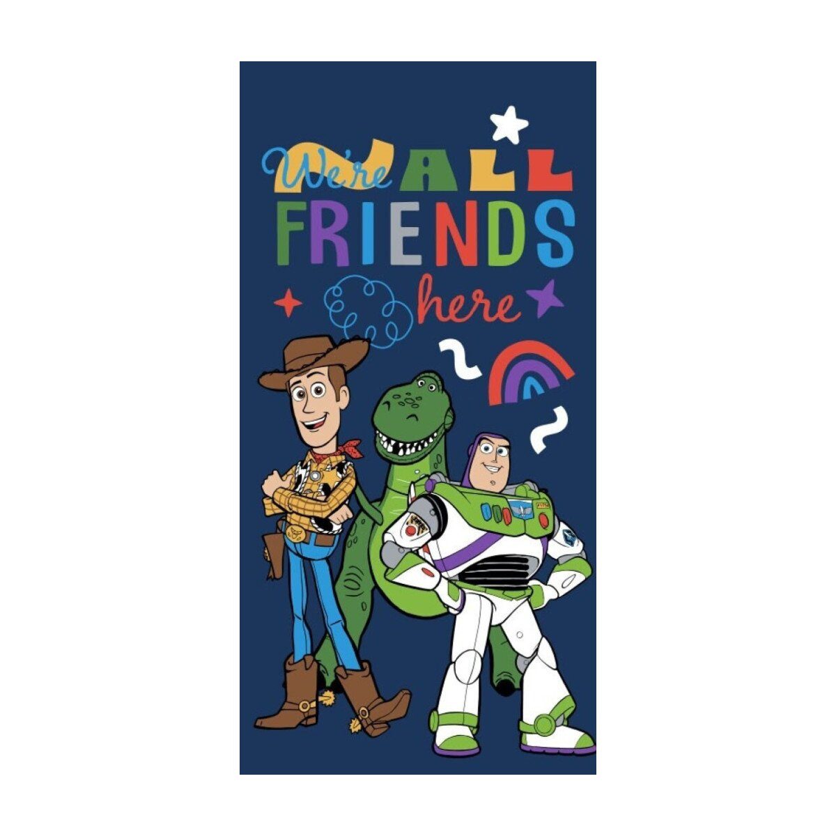 Disney Badetücher Toy Story Friends Here Strandtuch 70x140, 100% Polyester (1-St)