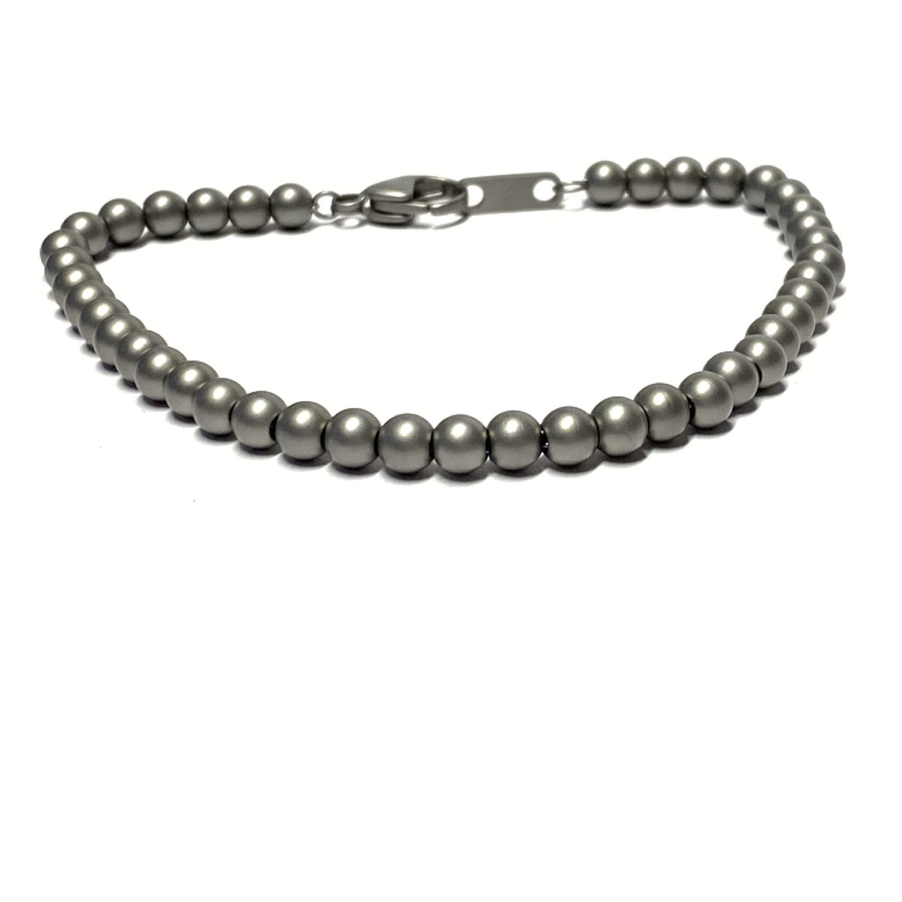 Edelstahlarmband Armband Edelstahl Kugel 5mm matt Klassiker kombinierbar 19 cm