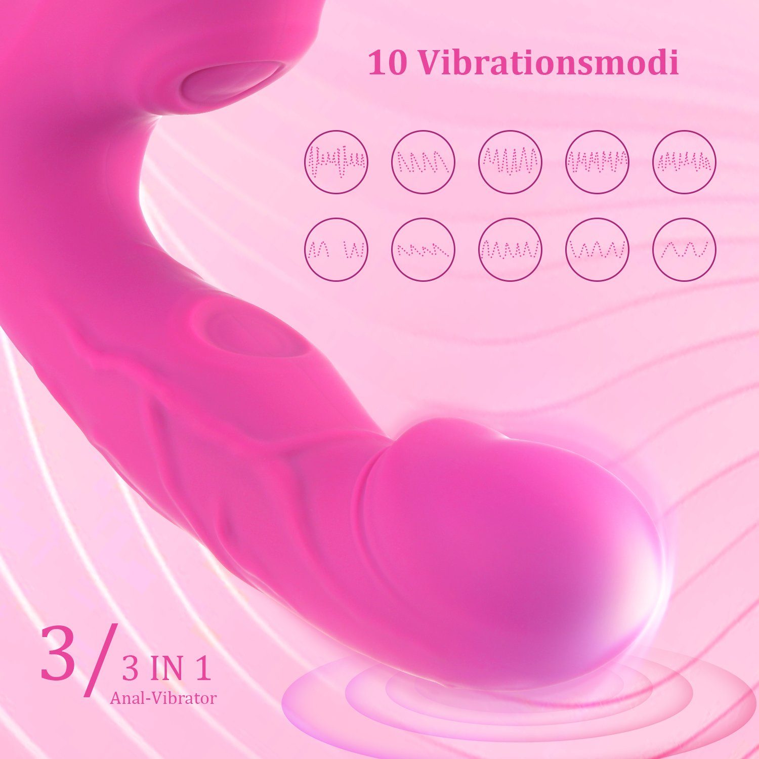 LOVONLIVE G-Punkt-Vibrator 3 und in Pulsationsmodi Punkt Rosa 10 Klitoris Frauen G stimulator Sexspielzeug, Dildo 1 Vibrationsmodi und für Vaginal Vibrator 10 10 Klopfensmodi