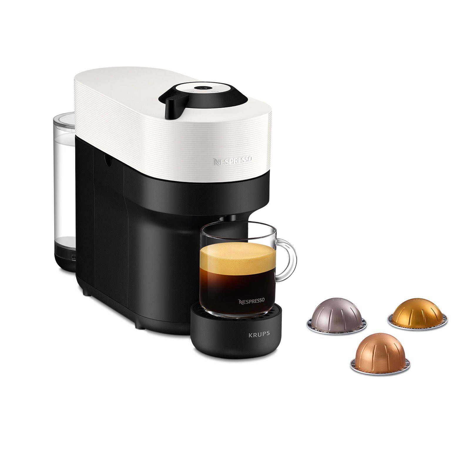 Kapselmaschine ORIGINAL NESPRESSO POP 50 Krups WHITE, 3, XN9201.22 Aeroccino Kapseln VERTUO