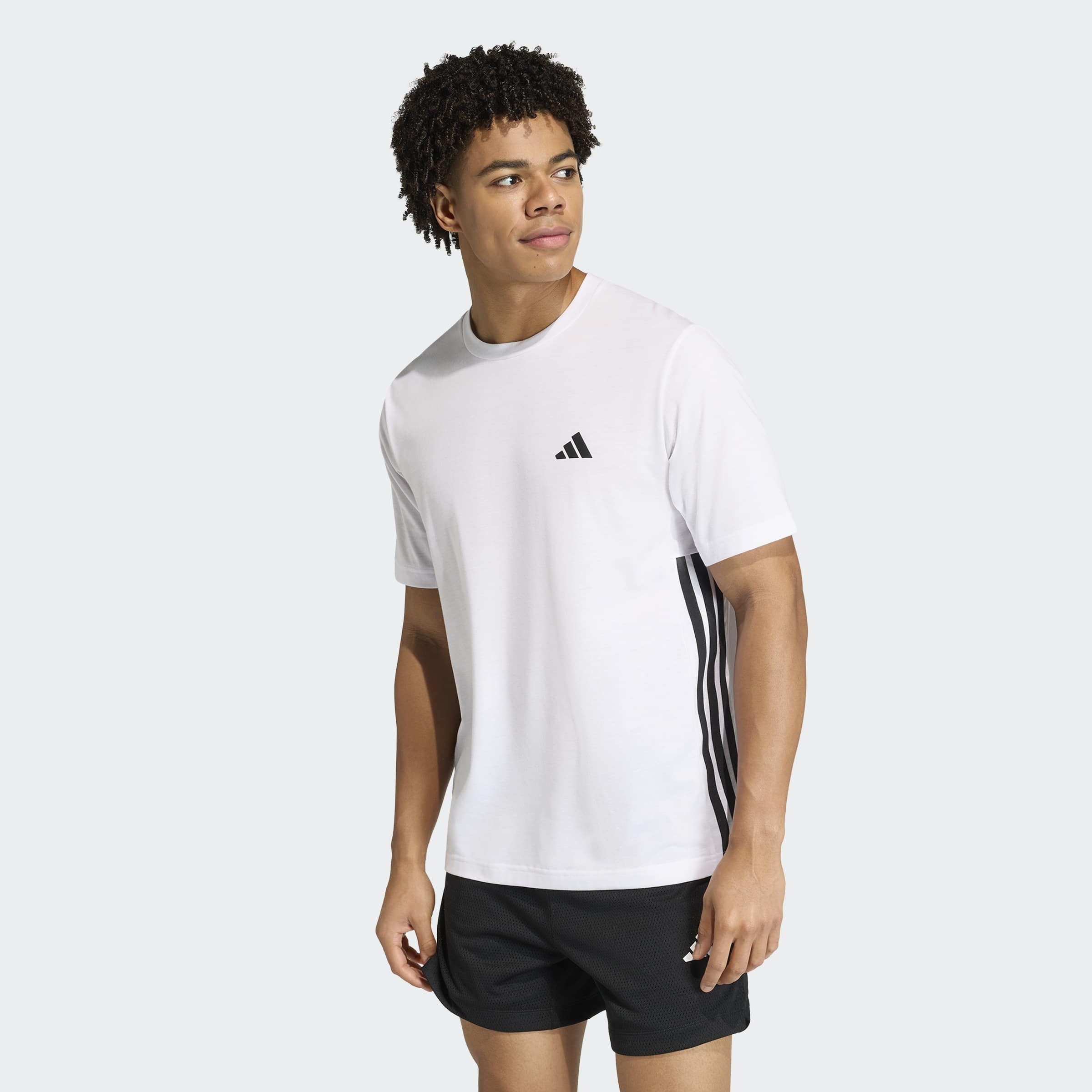 adidas Performance T-Shirt WORKOUT ESSENTIALS FEELREADY 3-STREIFEN mit Rundhalsausschnitt, sportlicher Stil, aus Single Jersey