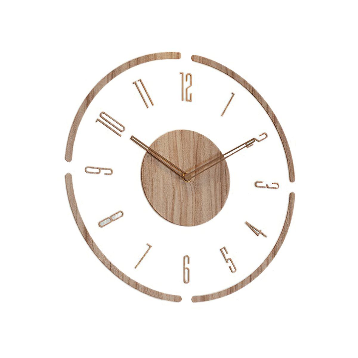 Welikera Wanduhr Wanduhr mit Holzgehäuse für Wohnzimmer Büro Schlafzimmer,Φ 35 cm