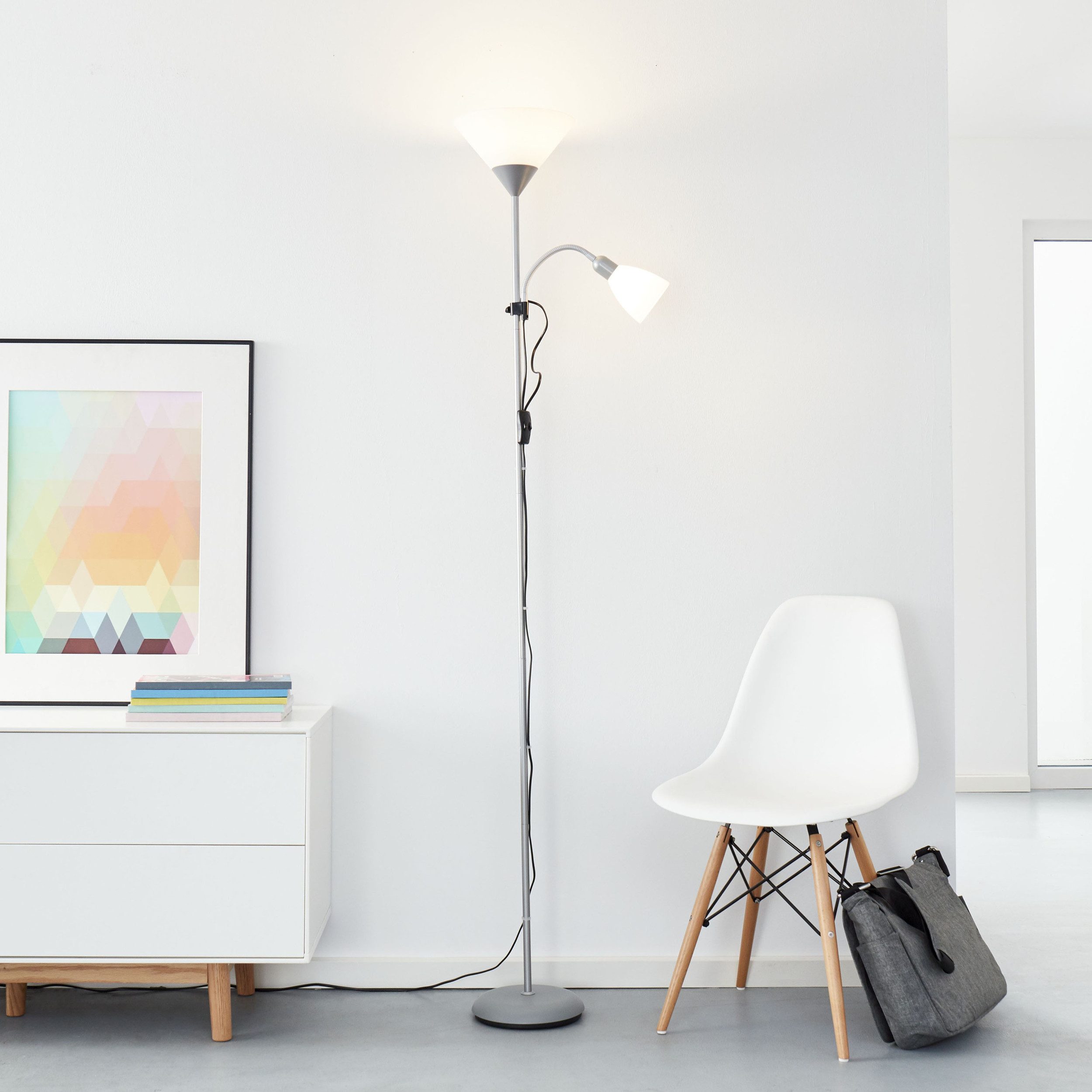 Lightbox Stehlampe, LED wechselbar, Warmweiß, Deckenfluter günstig online kaufen