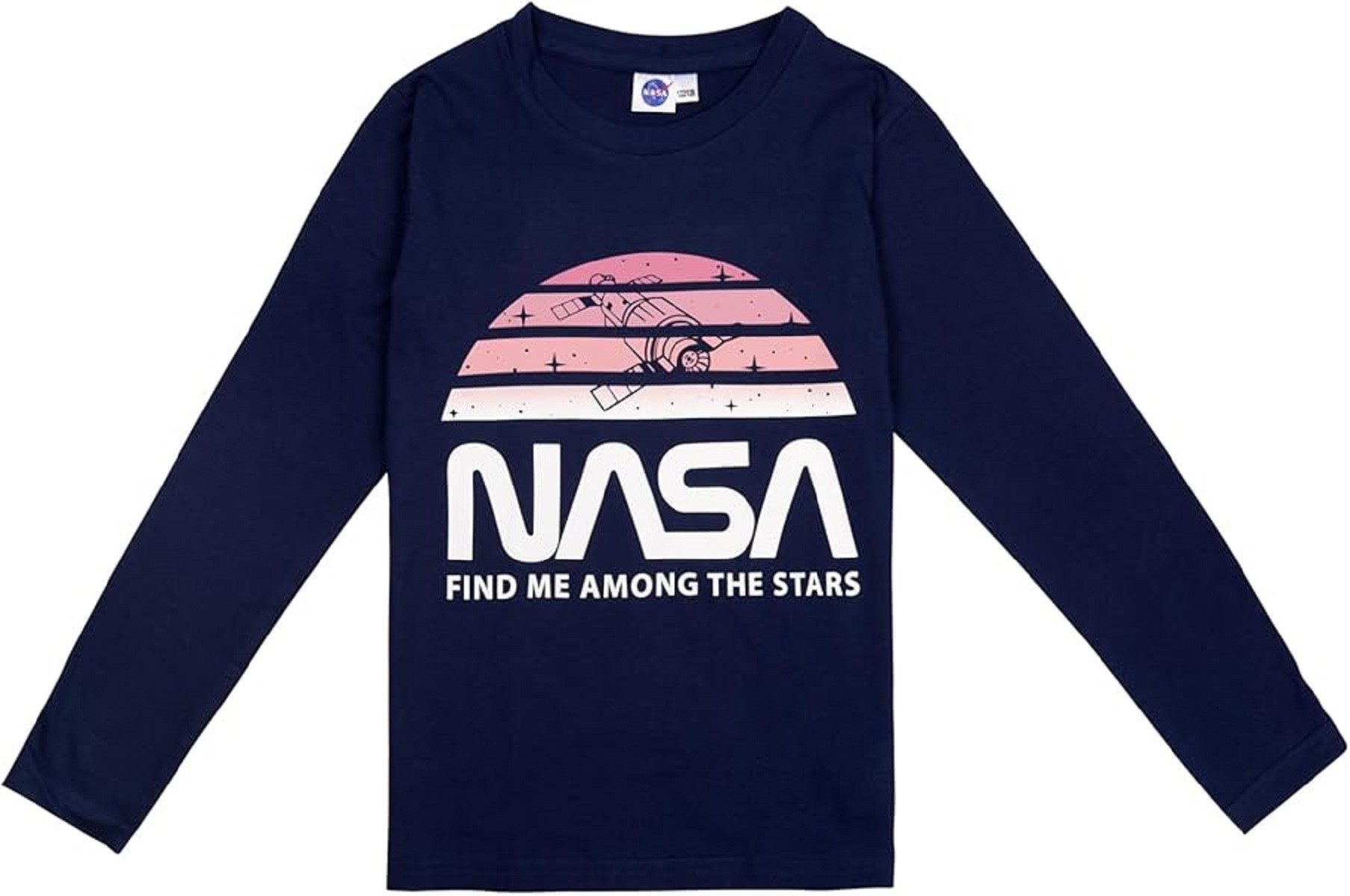 NASA Schlafanzug Kinder Pyjama aus Baumwolle – für Mädchen mit Langarm Shirt & Hose – Bild 2 von 4