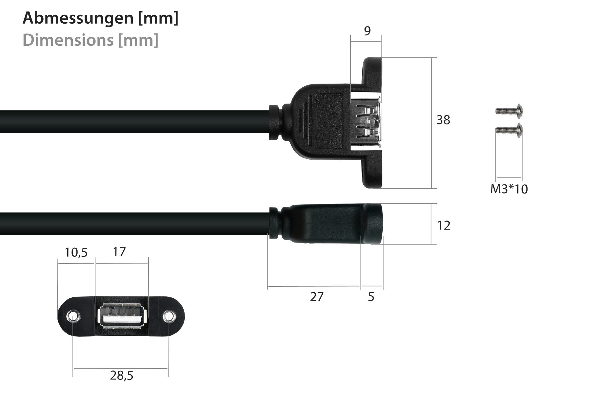 Kabelmeister USB-Kabel, (50 cm)