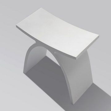 KZOAO Duschhocker Design Spa Badhocker aus Mineralguss Modell "Florenz", belastbar bis 150 kg