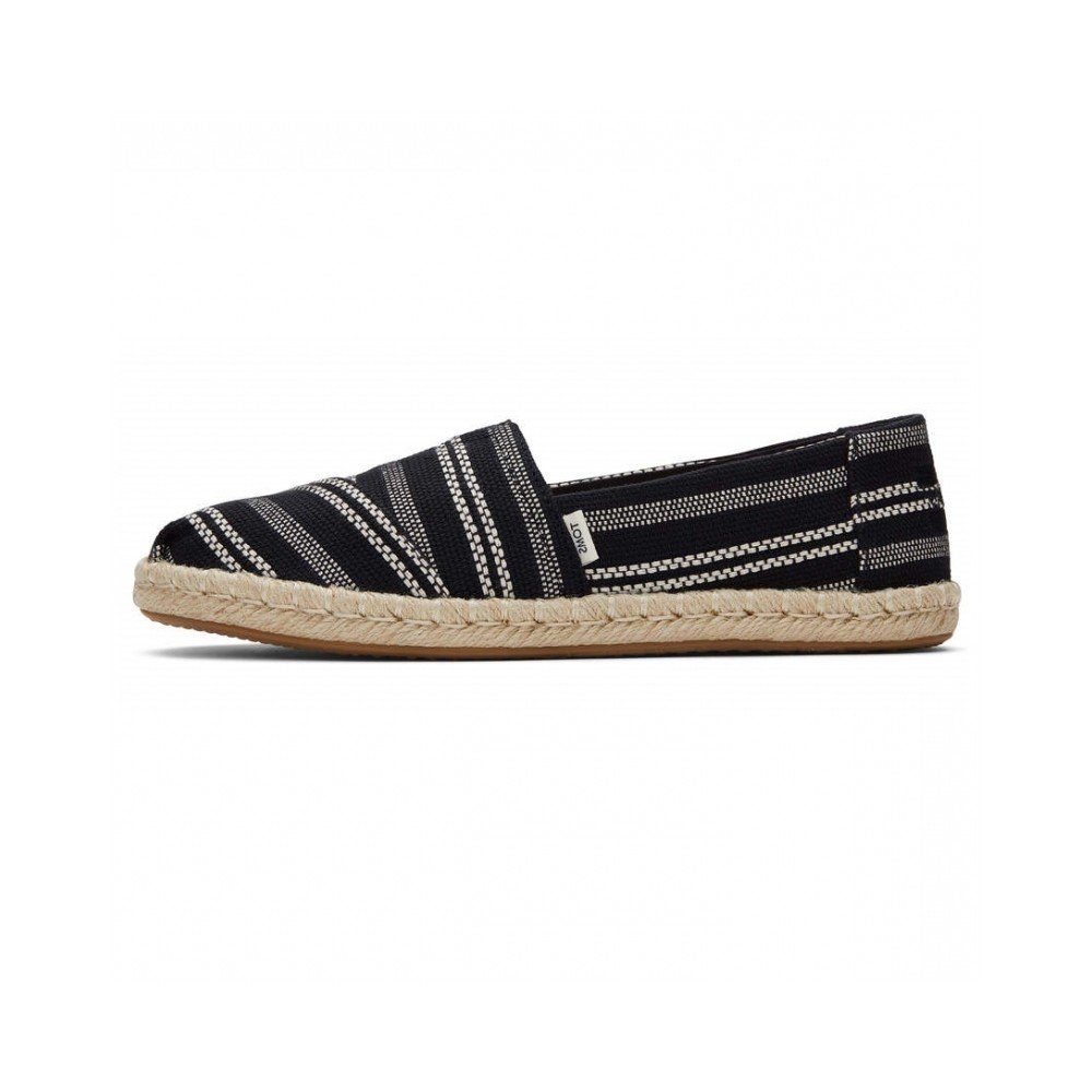 TOMS Black Global Stripe, vegane Schuhe Sandale