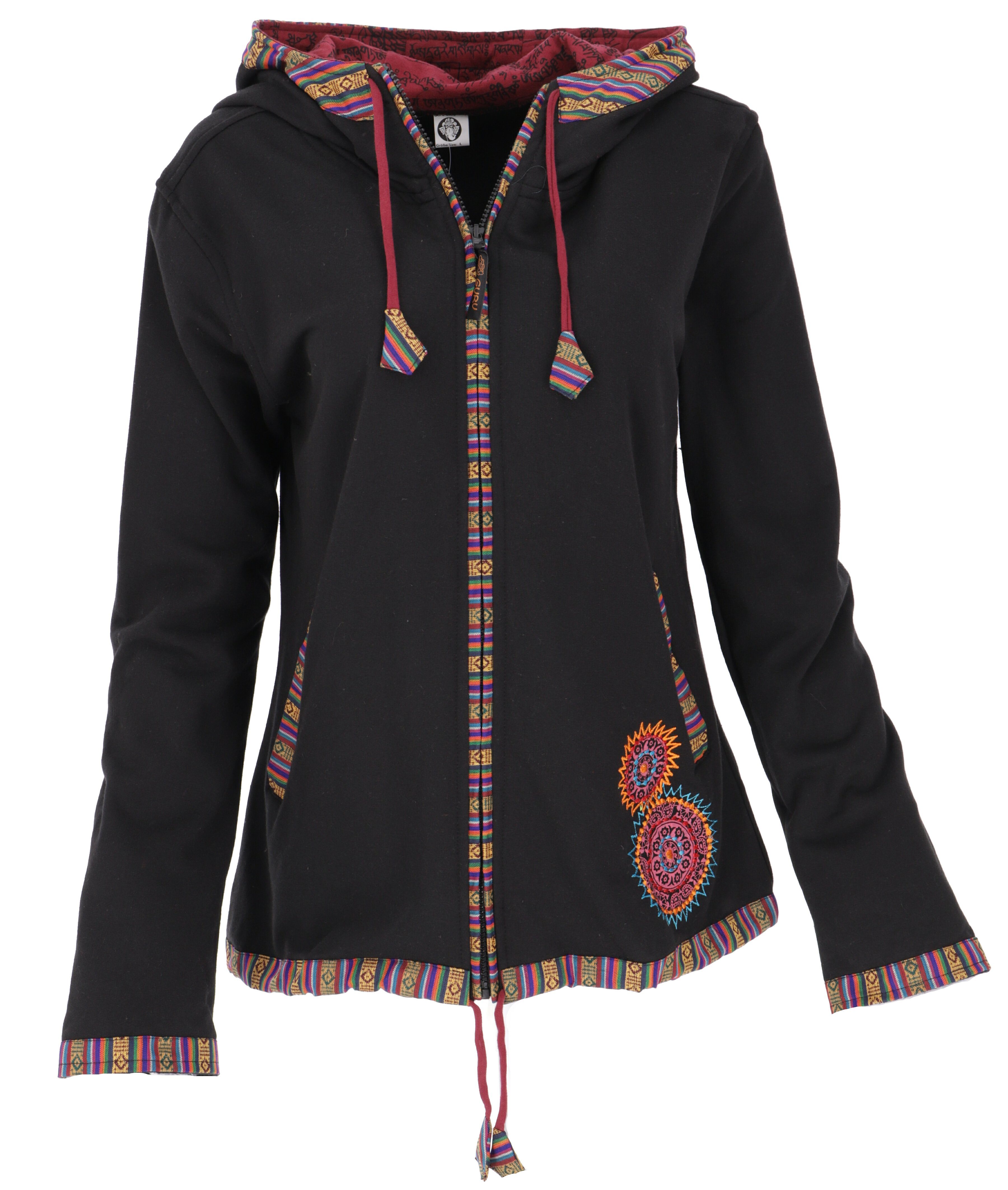 Guru-Shop Langjacke Nepal Ethno Jacke, bestickte Boho Jacke -.. alternative Bekleidung