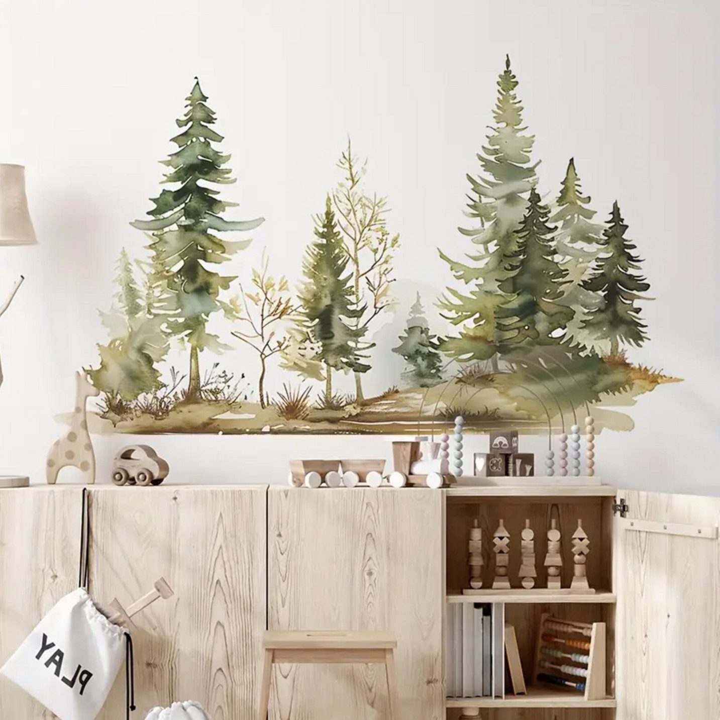 Montegoni Wandtattoo Aquarell-Wald-Wandaufkleber – perfekt für Schlafzimmer günstig online kaufen