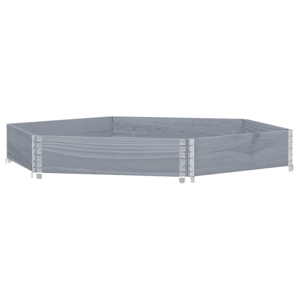 Blumentopf Paletten-Aufsatzrahmen Grau 160x160 cm Massivholz Kiefer